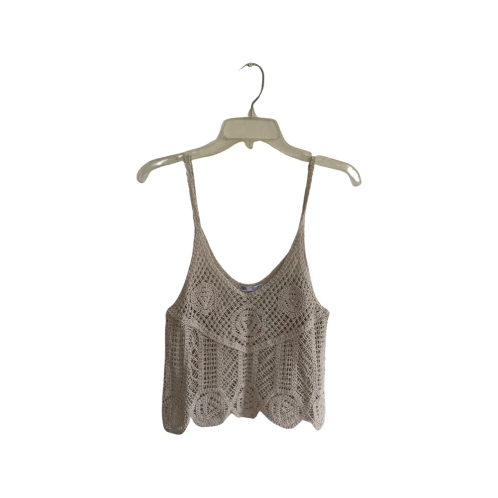 ZARA Cream Crotchet Crop Top